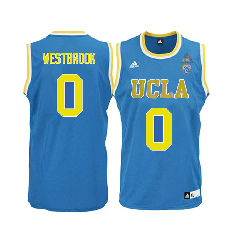 Men UCLA Bruins #0 Russell Westbrook College Basketball Jerseys-Blue